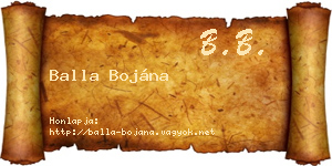 Balla Bojána névjegykártya